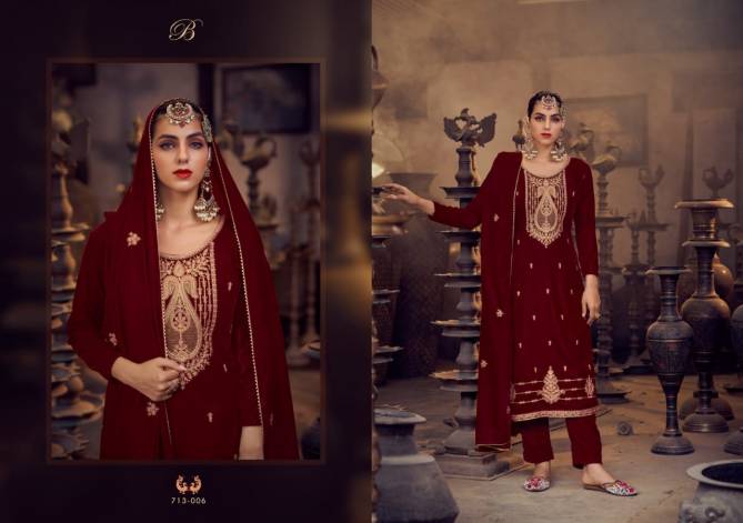 Belliza Velvet Luxury Premium Winter Festive Wear Heavy Pashmina Dress Material Collection